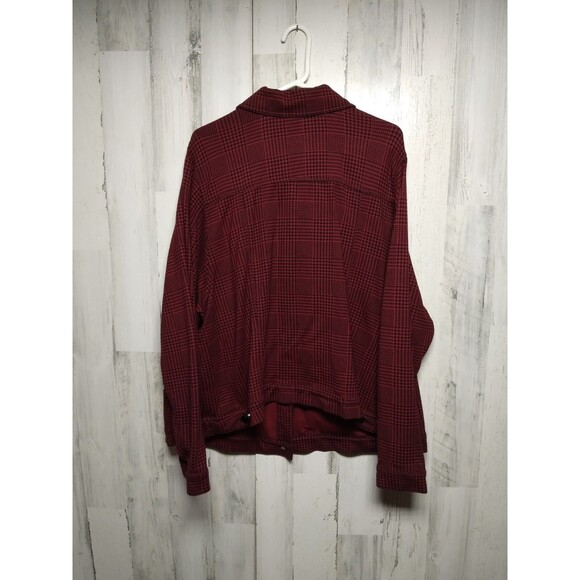 TORRID Jacket Womens 5X Red Black Houndstooth Ponte Trucker Flap Pockets - Picture 4 of 6